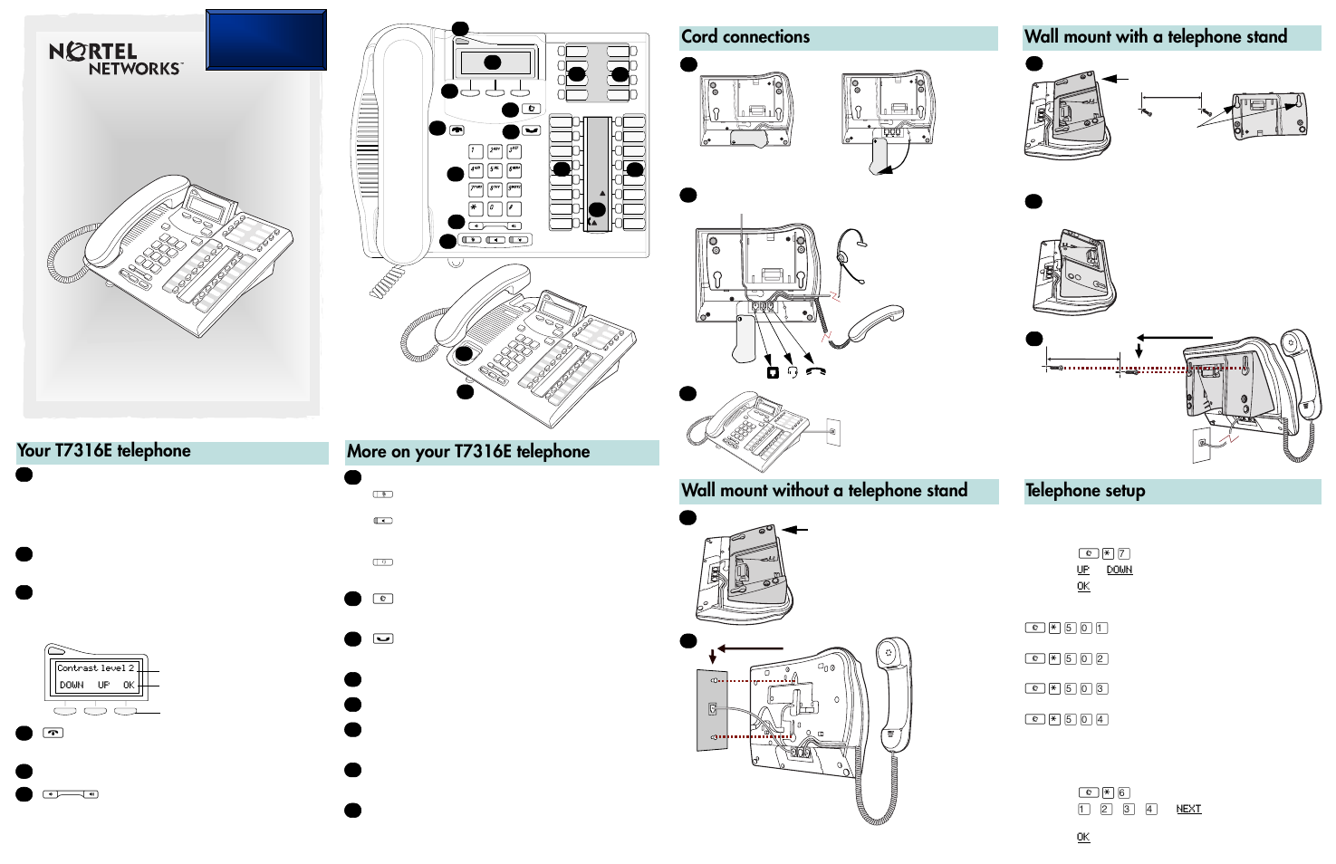 Nortel Networks T7316E User Manual | 2 pages