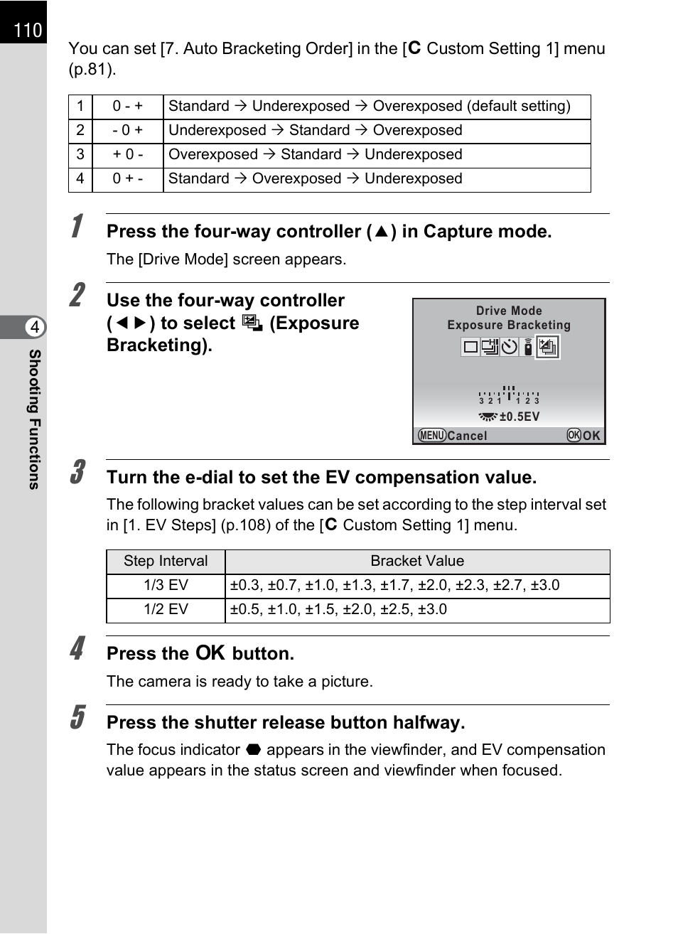 P.110 | Pentax K-X User Manual | Page 112 / 324