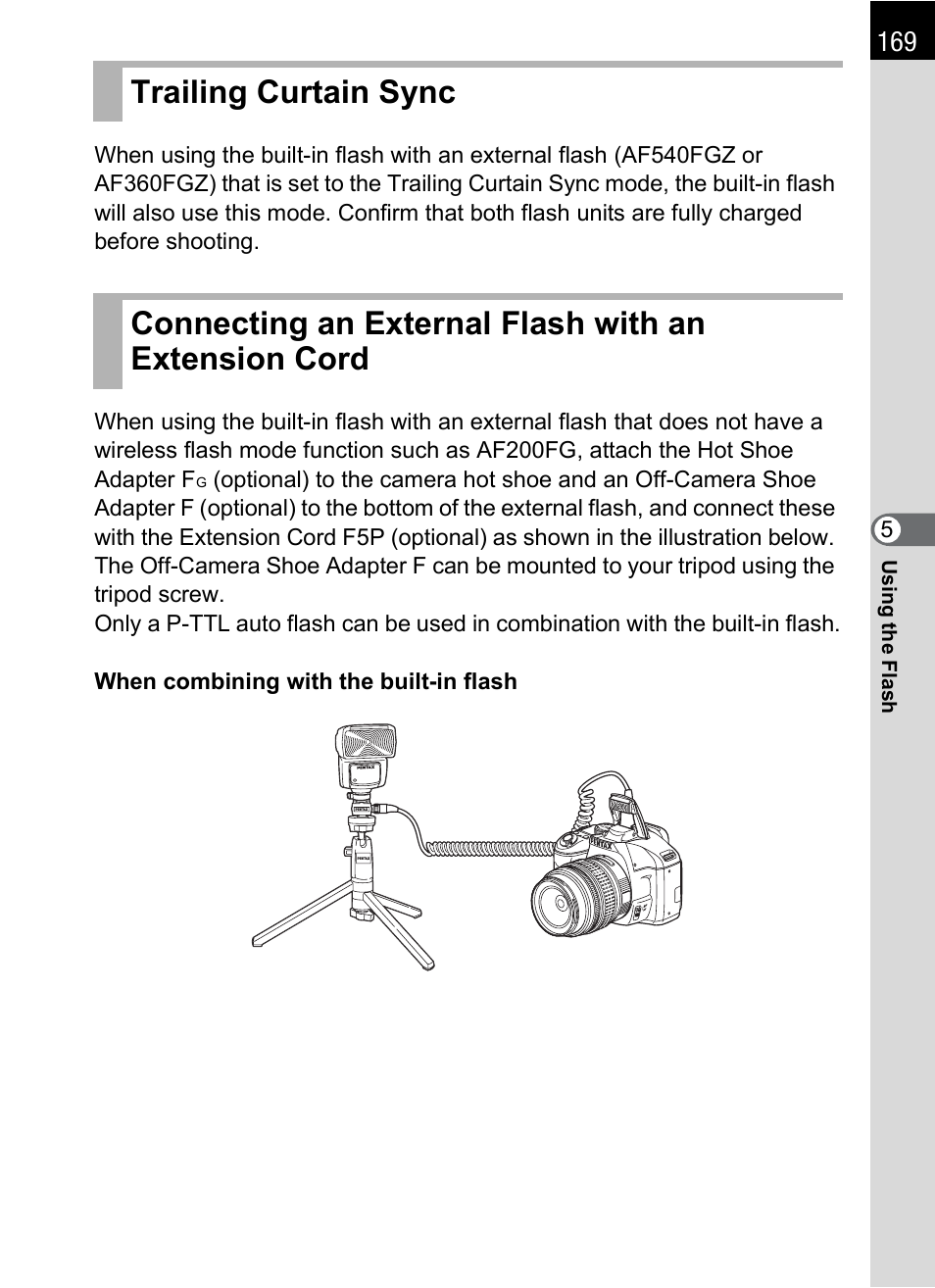 Trailing curtain sync | Pentax K-X User Manual | Page 171 / 324