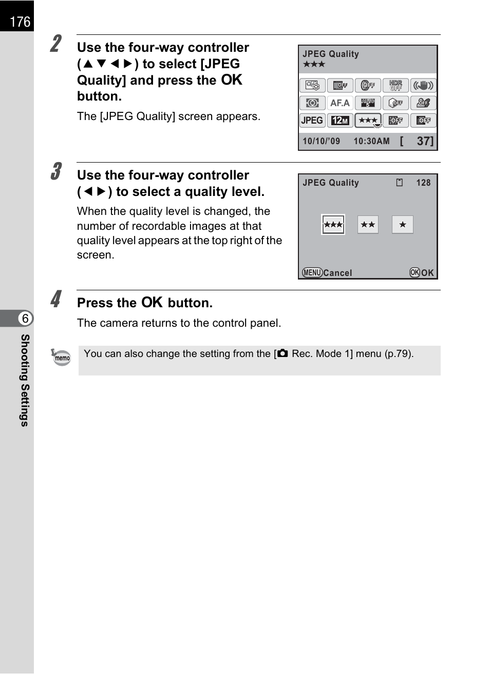 Press the 4 button | Pentax K-X User Manual | Page 178 / 324