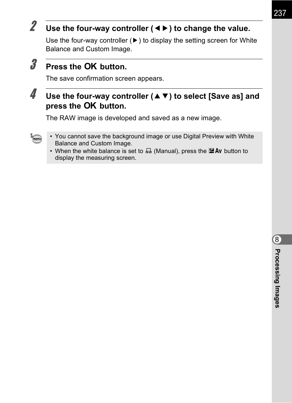 Pentax K-X User Manual | Page 239 / 324