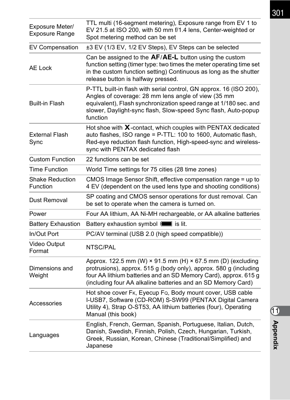 Pentax K-X User Manual | Page 303 / 324