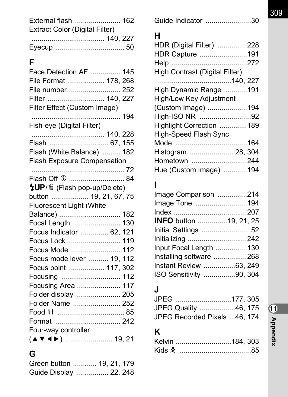Pentax K-X User Manual | Page 311 / 324