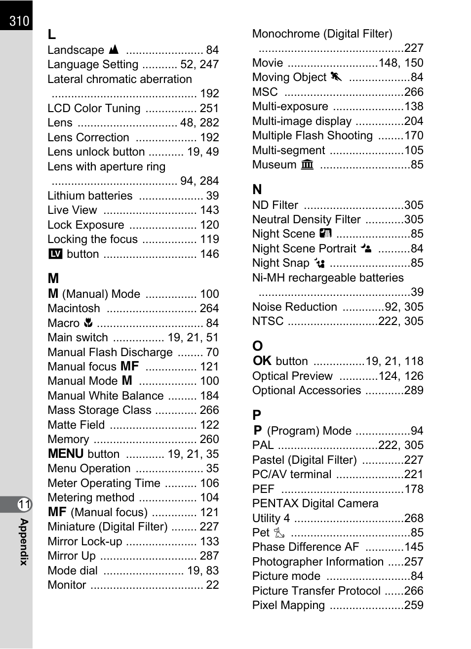 Pentax K-X User Manual | Page 312 / 324