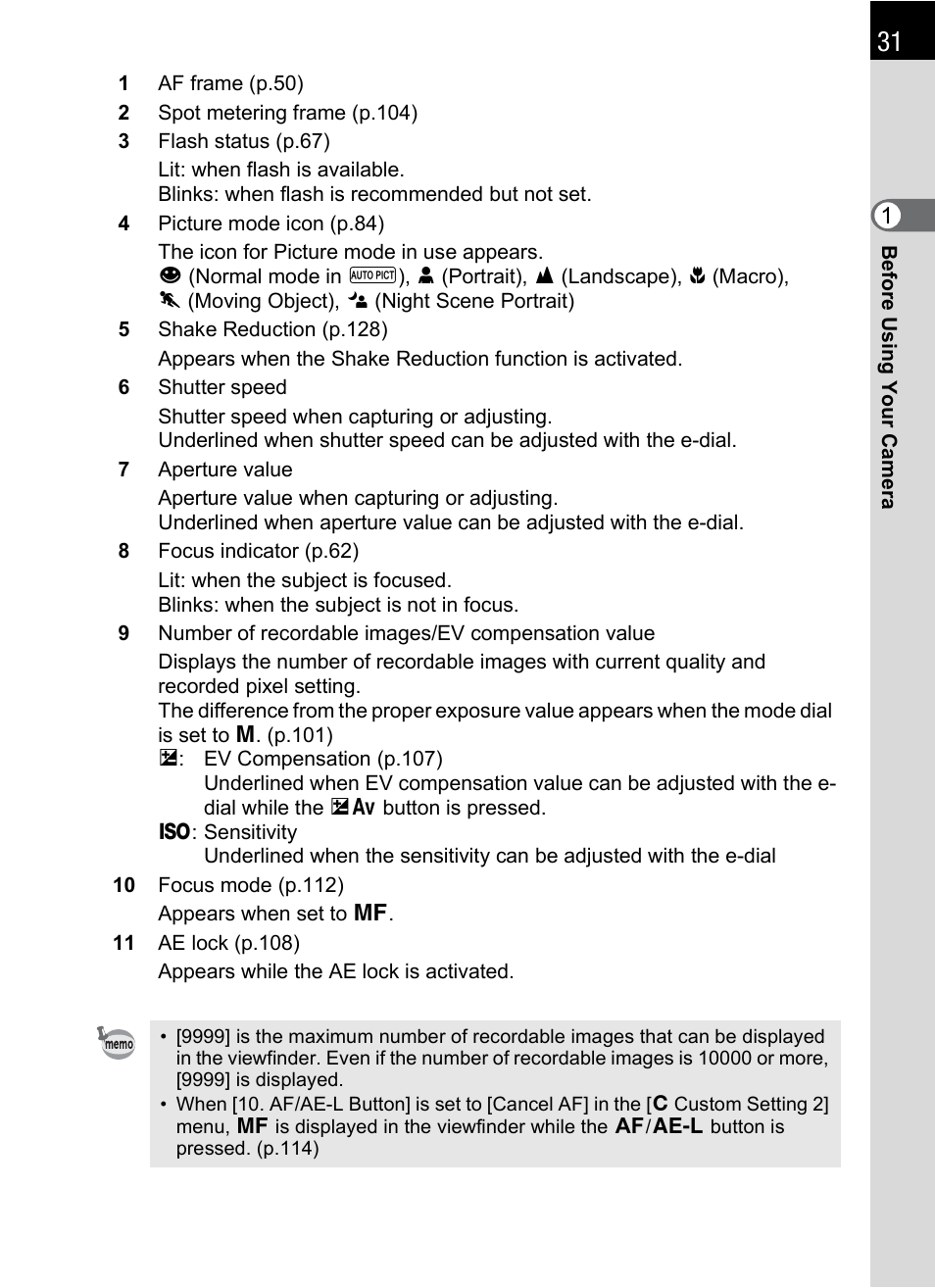 Pentax K-X User Manual | Page 33 / 324