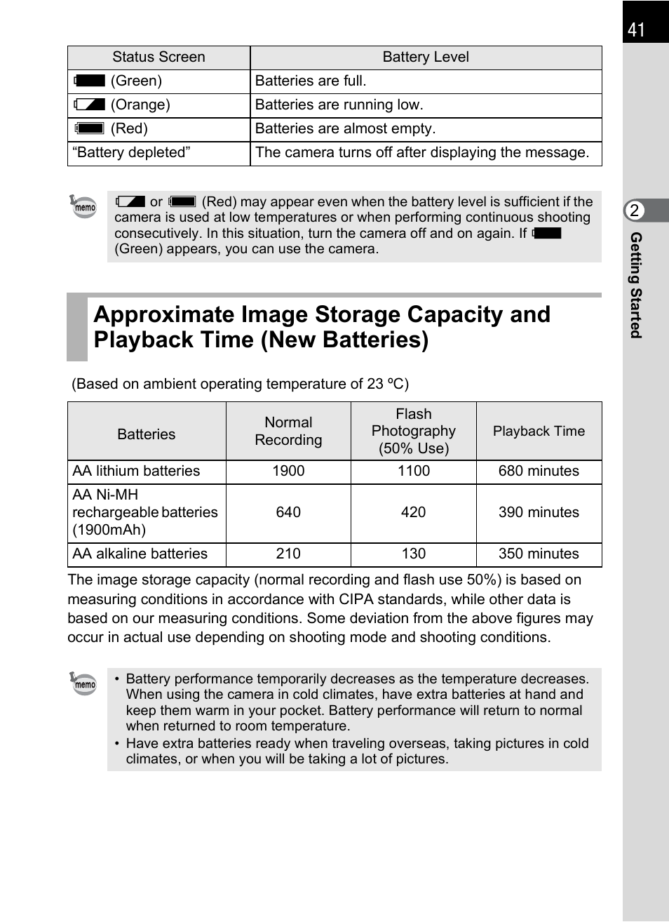 Batteries) | Pentax K-X User Manual | Page 43 / 324