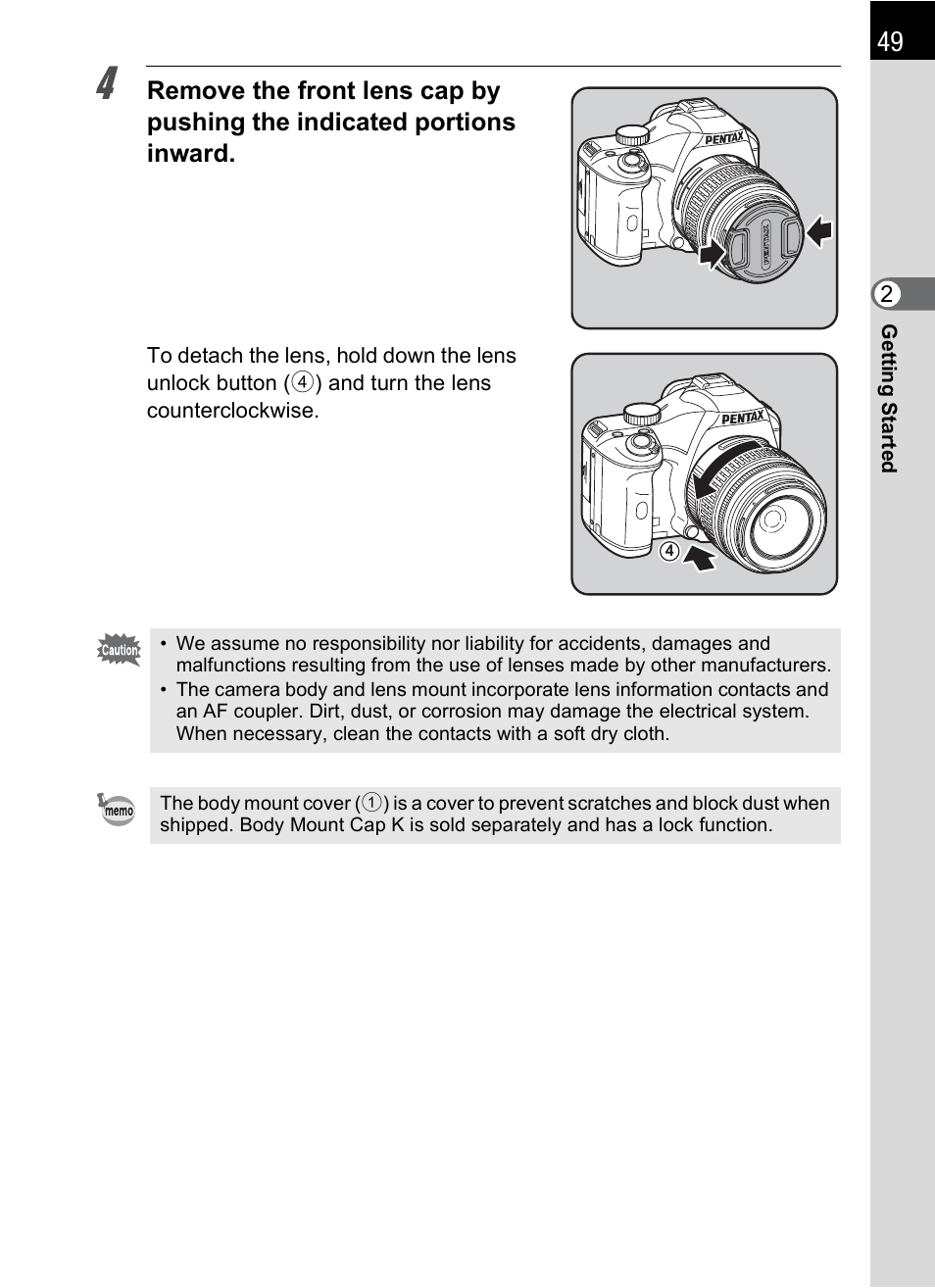 P.49) | Pentax K-X User Manual | Page 51 / 324