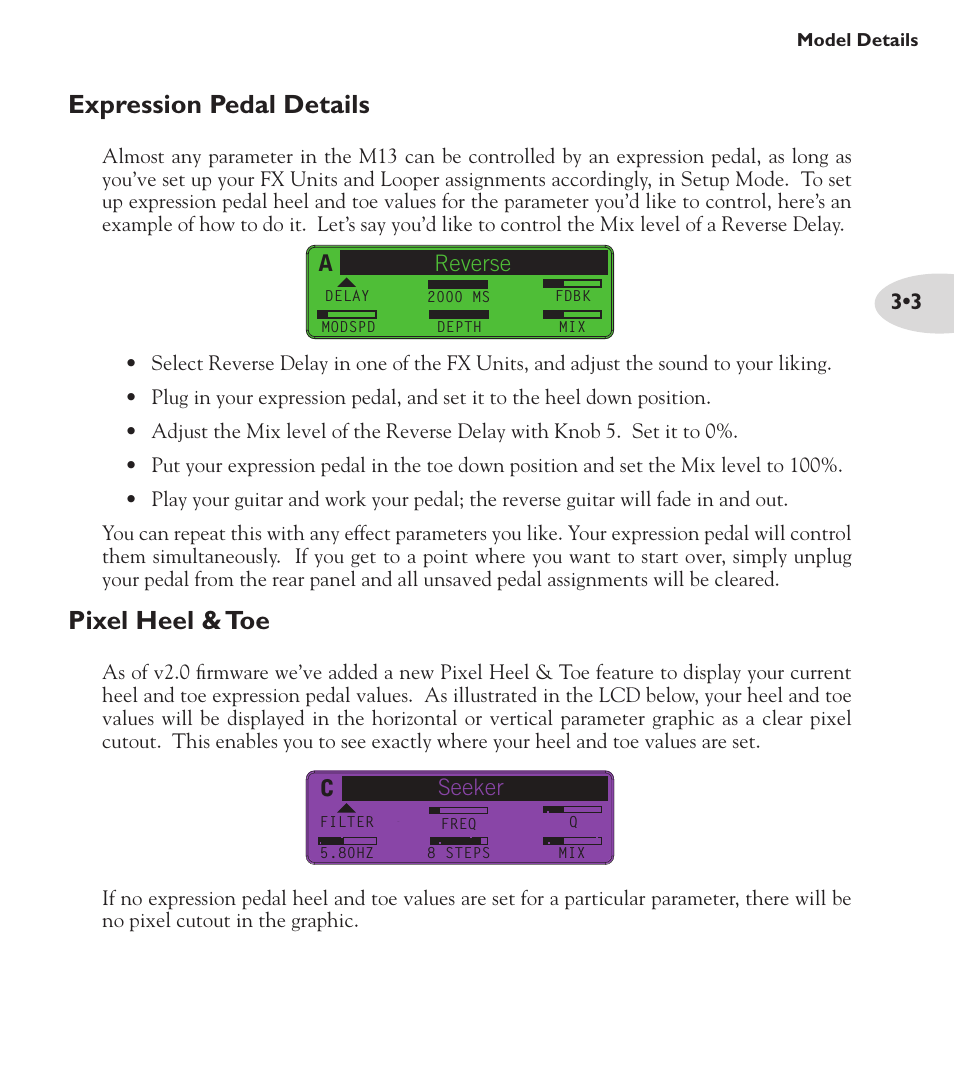 Expression pedal details, Pixel heel & toe | Line 6 M13 User Manual | Page 19 / 37