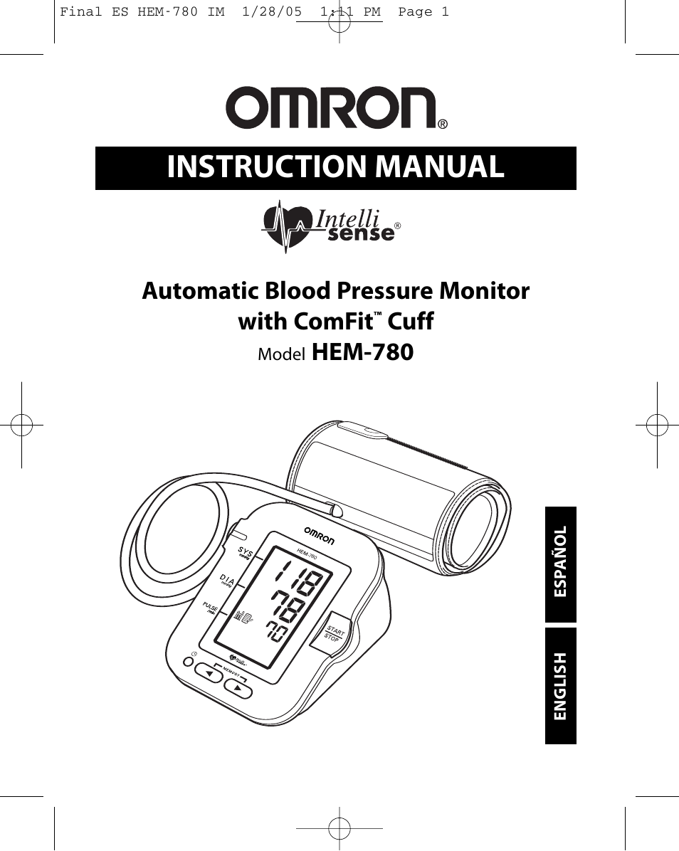 Omron HEM-780 User Manual | 28 pages