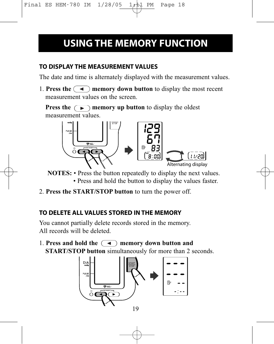 Omron HEM-780 User Manual | Page 19 / 28