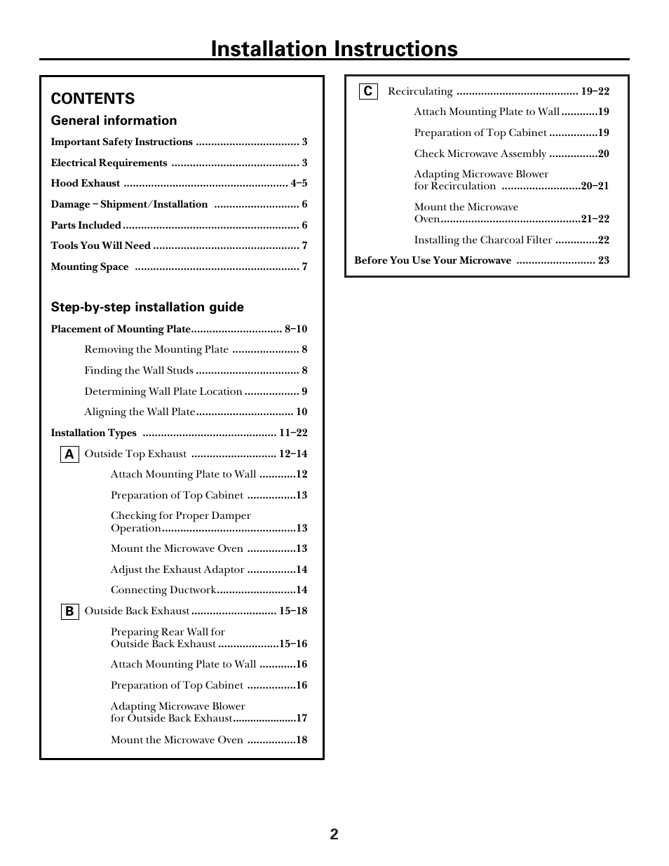 GE spacemaker xl1800 User Manual | Page 2 / 24