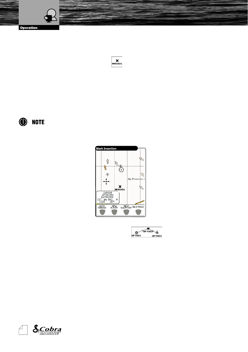 Creating a new mark, Creating a basic route | Cobra Electronics MC600Cx  EN User Manual | Page 23 / 102