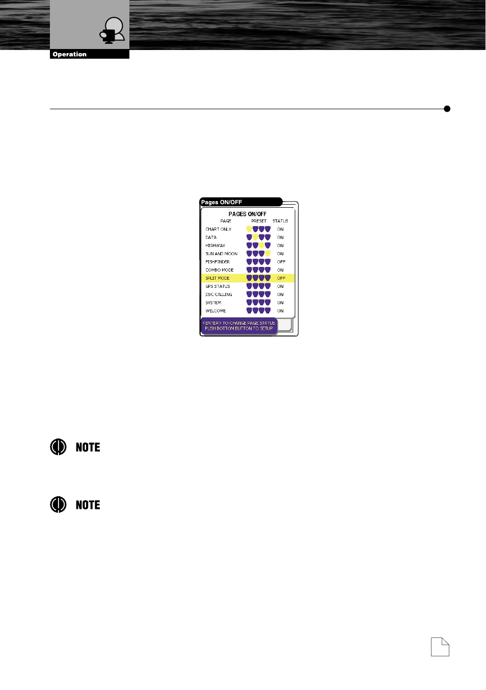 Page information and operation, Page selection and presets | Cobra Electronics MC600Cx  EN User Manual | Page 26 / 102
