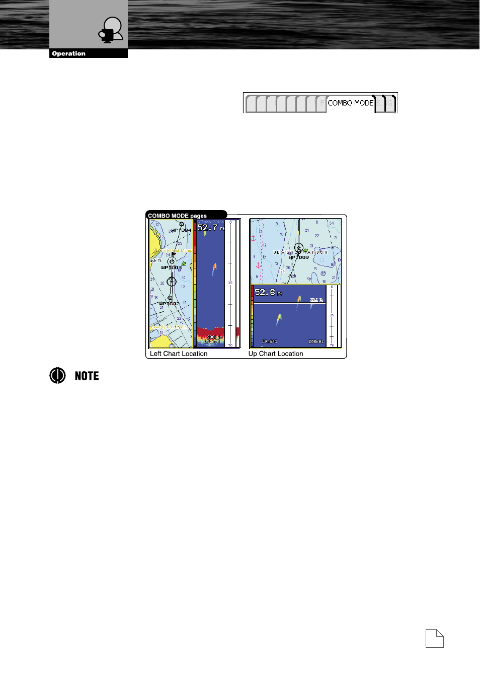 Description, Operations, Moving the location of the chart window | Description 3.8.2. operations, Combo mode page | Cobra Electronics MC600Cx  EN User Manual | Page 46 / 102