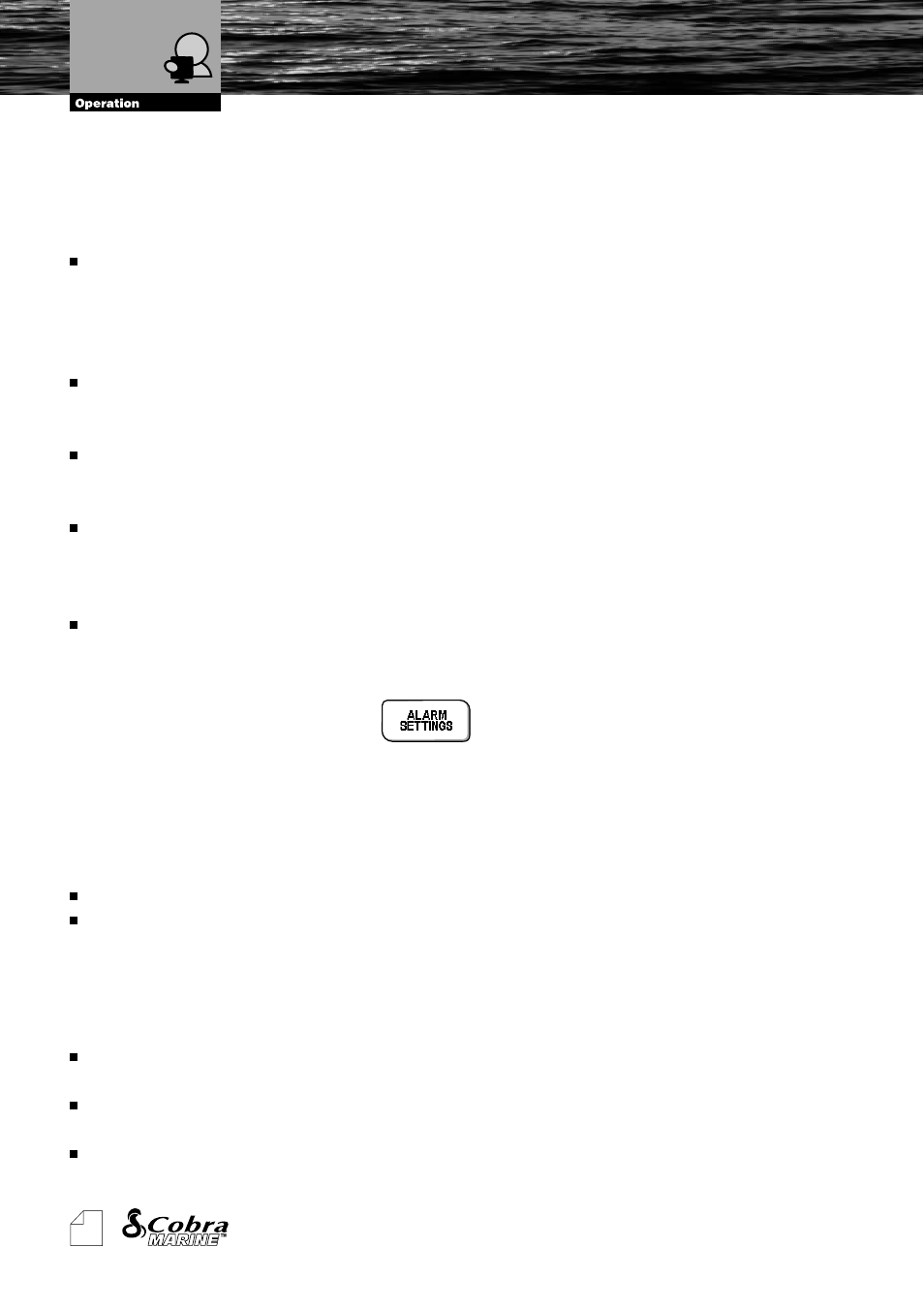 Alarm settings, General alarms, Gps alarms | General alarms 5.2.5.2. gps alarms, Fish finder settings | Cobra Electronics MC600Cx  EN User Manual | Page 75 / 102