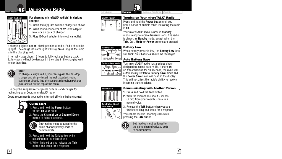 Using your radio | Cobra Electronics LI 7020WX User Manual | Page 4 / 17