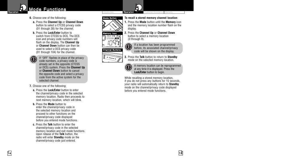 Mmo od de e f fu un nc cttiio on ns s | Cobra Electronics LI6700WX User Manual | Page 10 / 17