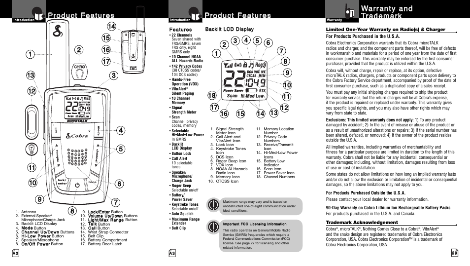 Pprro od du uc ctt f fe ea attu urre es s | Cobra Electronics LI6700WX User Manual | Page 2 / 17
