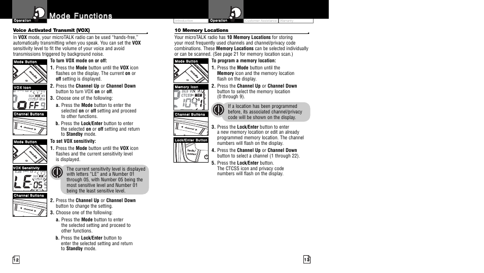 Mmo od de e f fu un nc cttiio on ns s | Cobra Electronics LI6700WX User Manual | Page 9 / 17