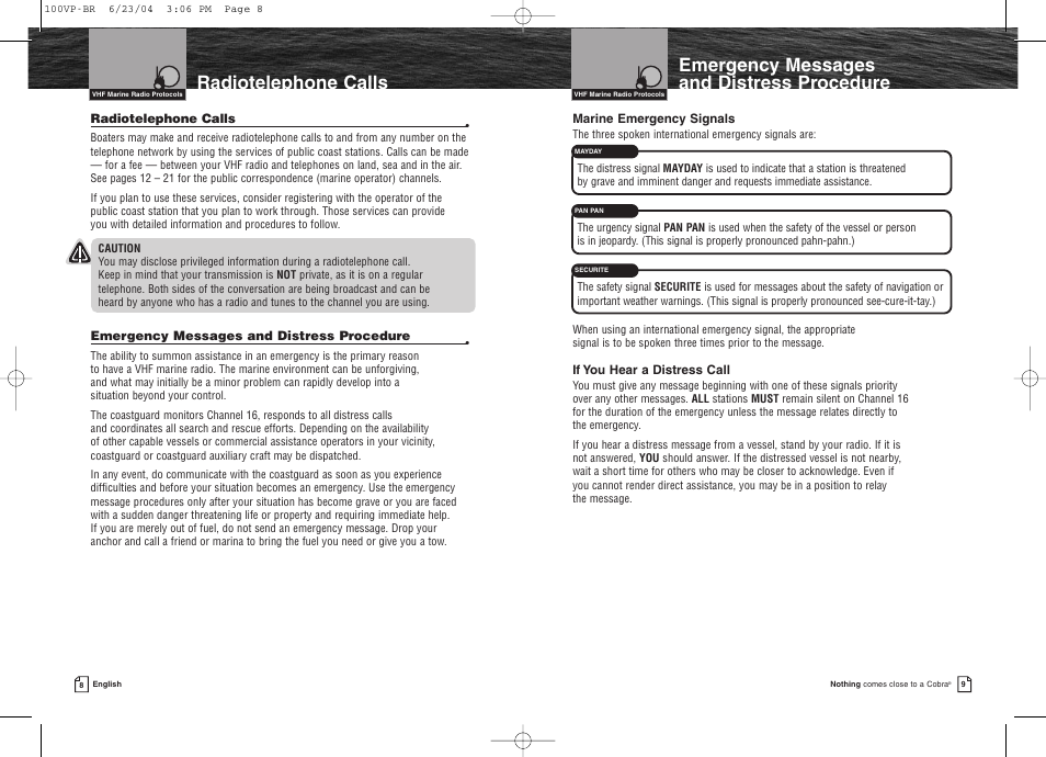 Cobra Electronics MR HH100 VP EU User Manual | Page 8 / 22