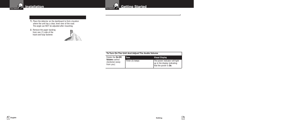 Getting started, Installation | Cobra Electronics PRO 7080 User Manual | Page 5 / 12