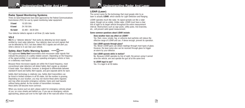 Understanding radar and laser | Cobra Electronics PRO 7080 User Manual | Page 9 / 12