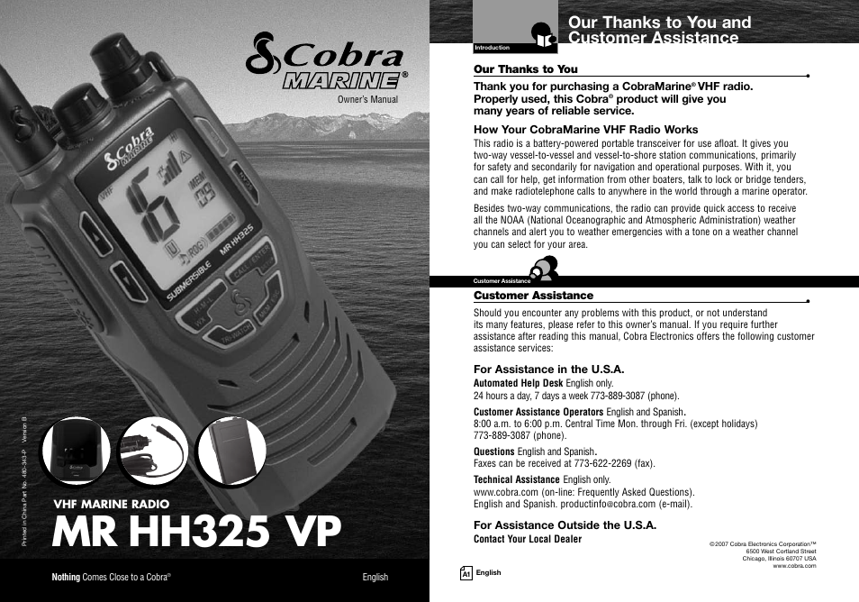 Cobra Electronics MRHH325VP User Manual | 35 pages