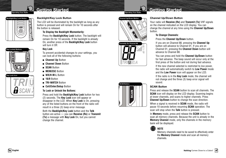 Getting started | Cobra Electronics MRHH325VP User Manual | Page 23 / 35