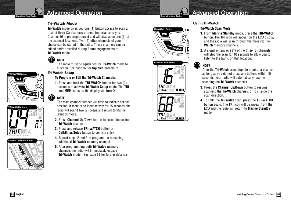 Aad dv va an nc ce ed d o op pe erra attiio on n | Cobra Electronics MRHH325VP User Manual | Page 30 / 35