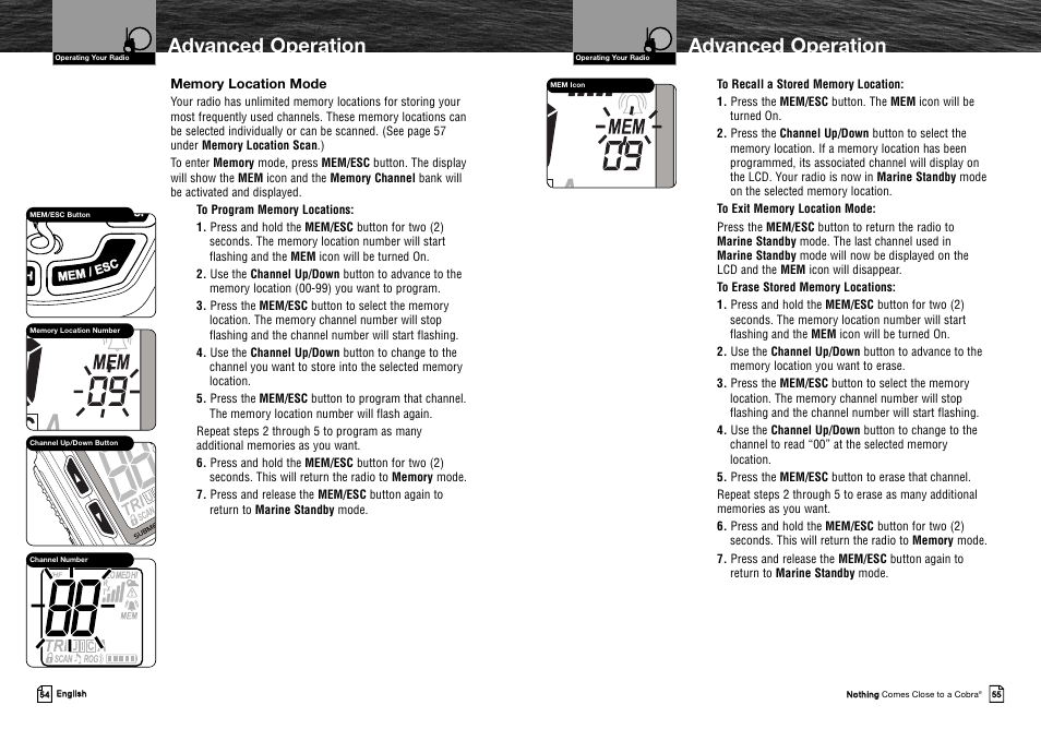 Advanced operation | Cobra Electronics MRHH325VP User Manual | Page 31 / 35