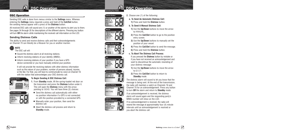 Dsc operation | Cobra Electronics MR F75 User Manual | Page 31 / 40