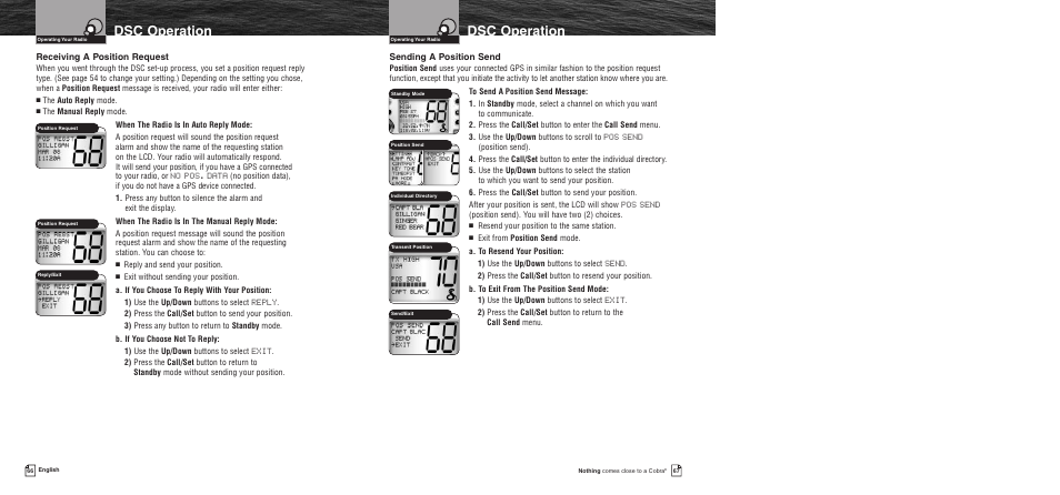 Dsc operation | Cobra Electronics MR F75 User Manual | Page 36 / 40