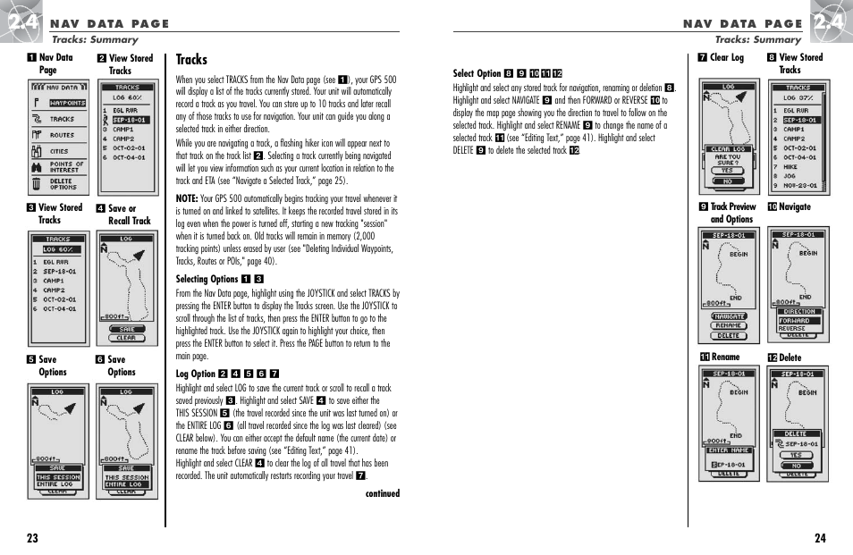 Tracks | Cobra Electronics GPS 500 User Manual | Page 15 / 36