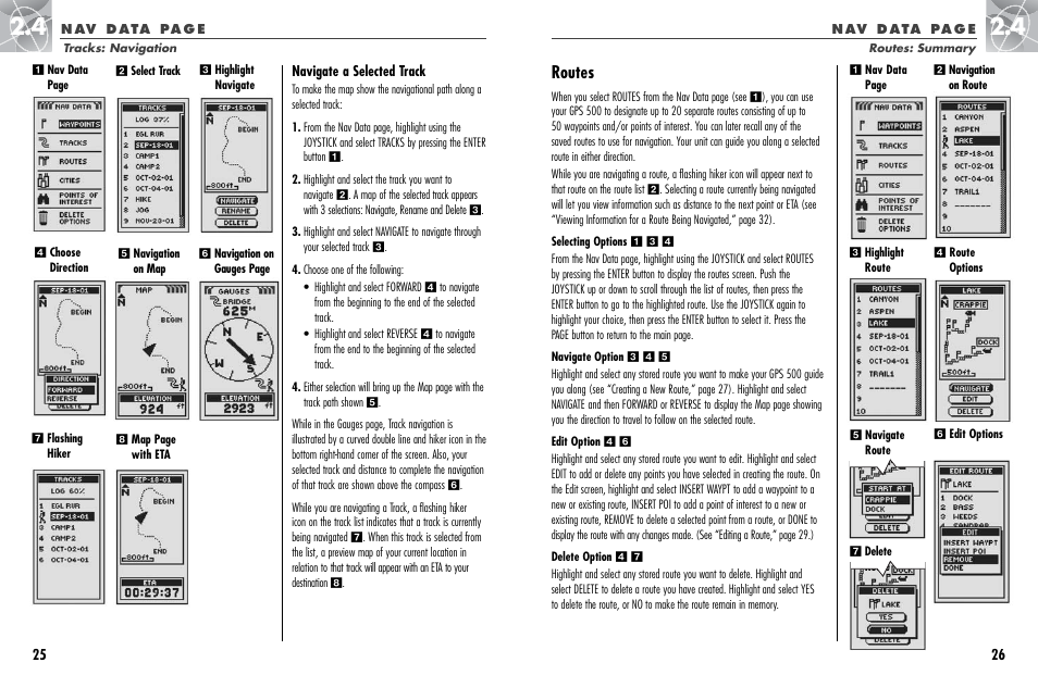 Routes | Cobra Electronics GPS 500 User Manual | Page 16 / 36