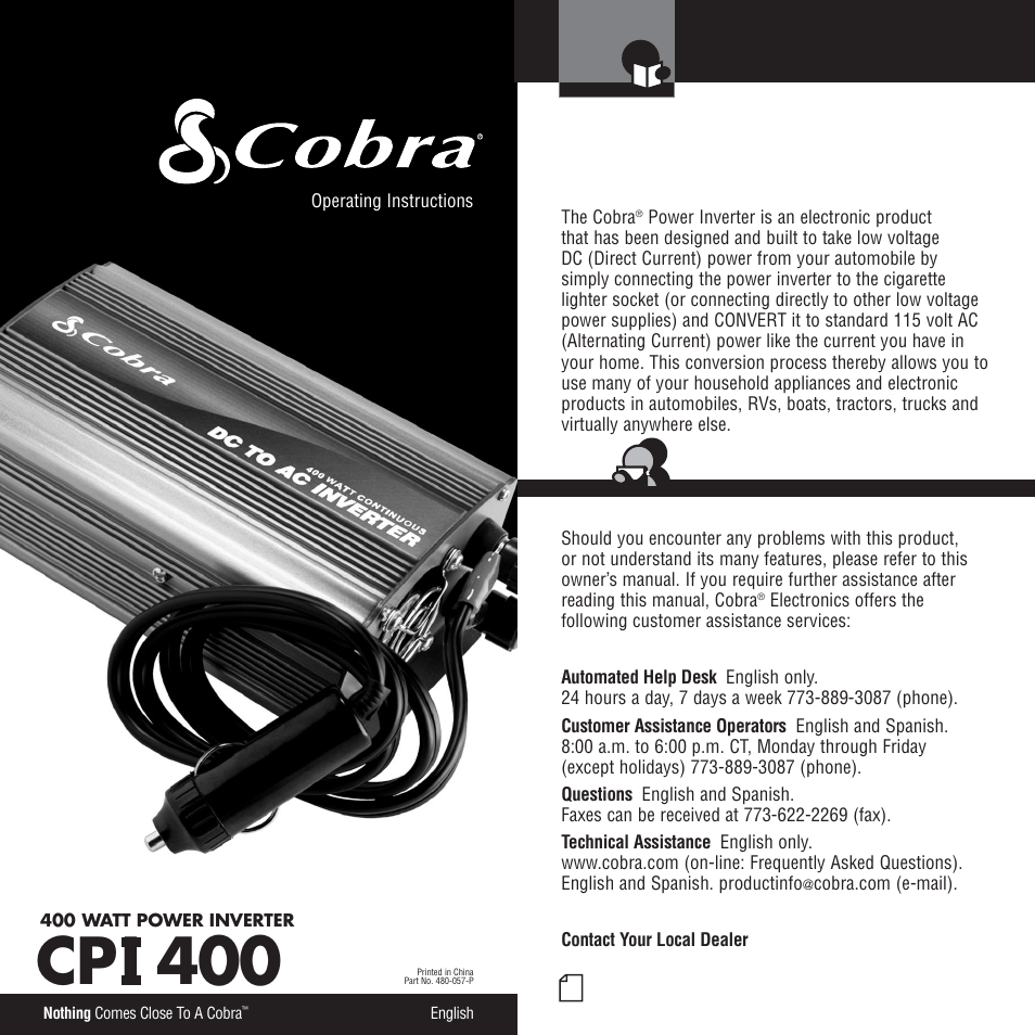 Cobra Electronics CPI 400 User Manual | 12 pages