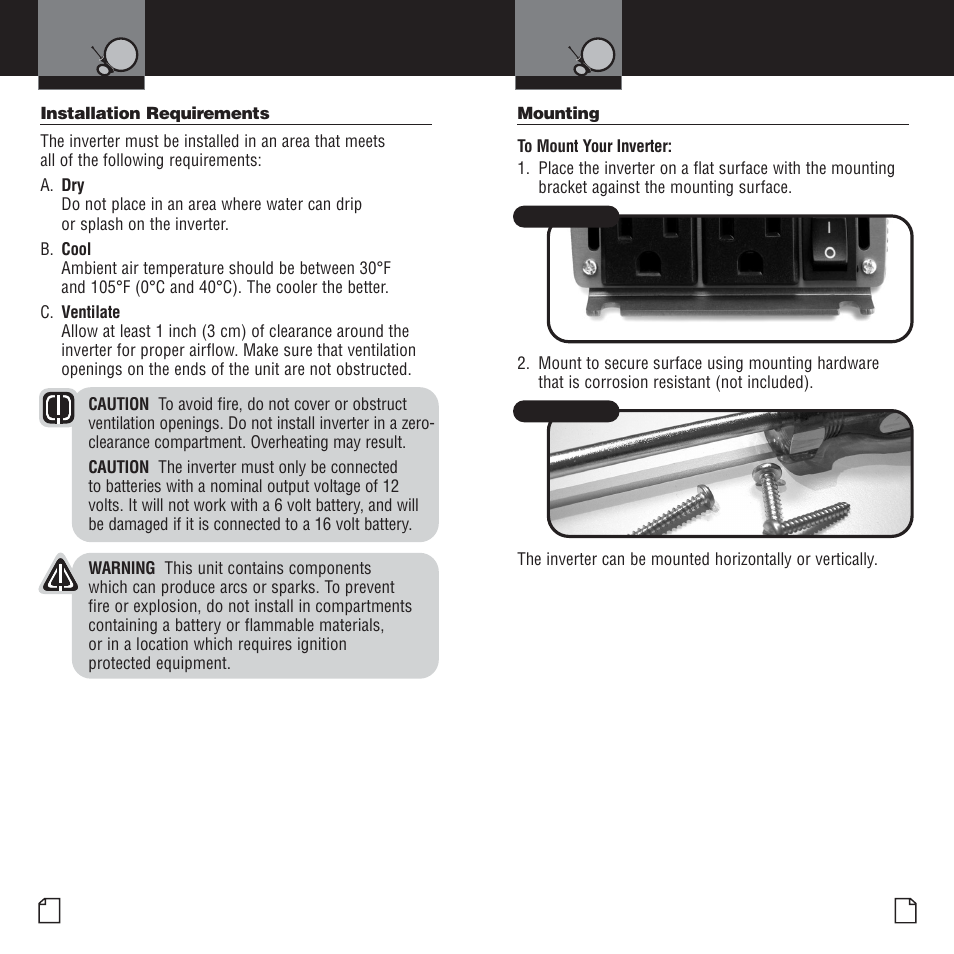 Mounting, Installation requirements | Cobra Electronics CPI 400 User Manual | Page 6 / 12