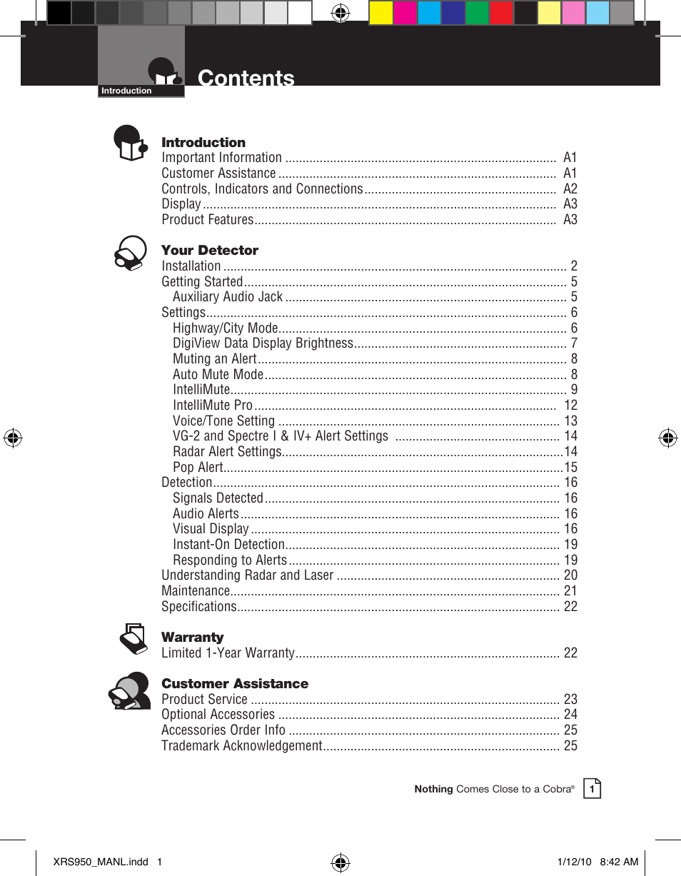 Cobra Electronics 14BAND XRS 950 User Manual | Page 3 / 15