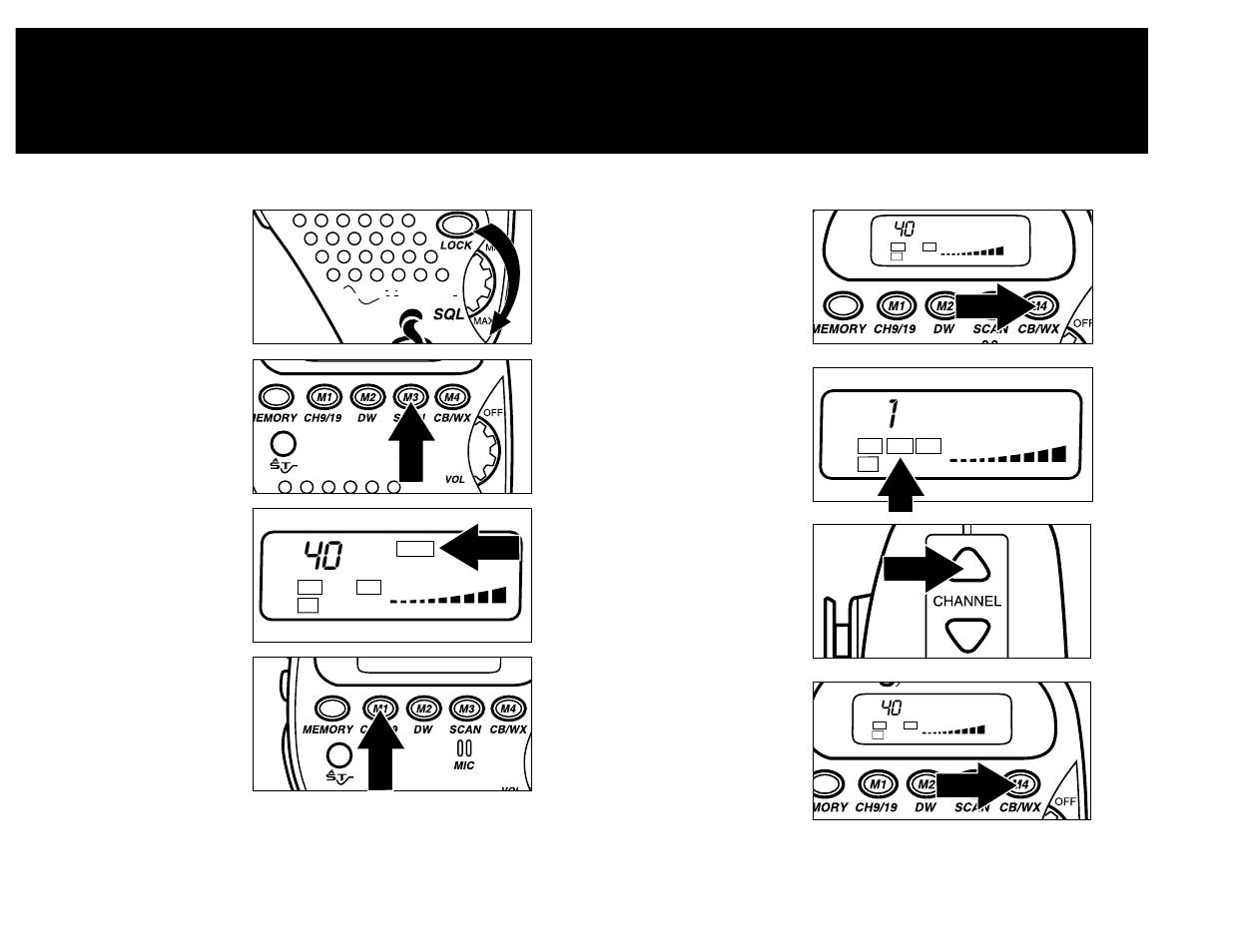 Operation, Channel scan, Weather channels | All channel scan | Cobra Electronics 75 WX ST User Manual | Page 14 / 21