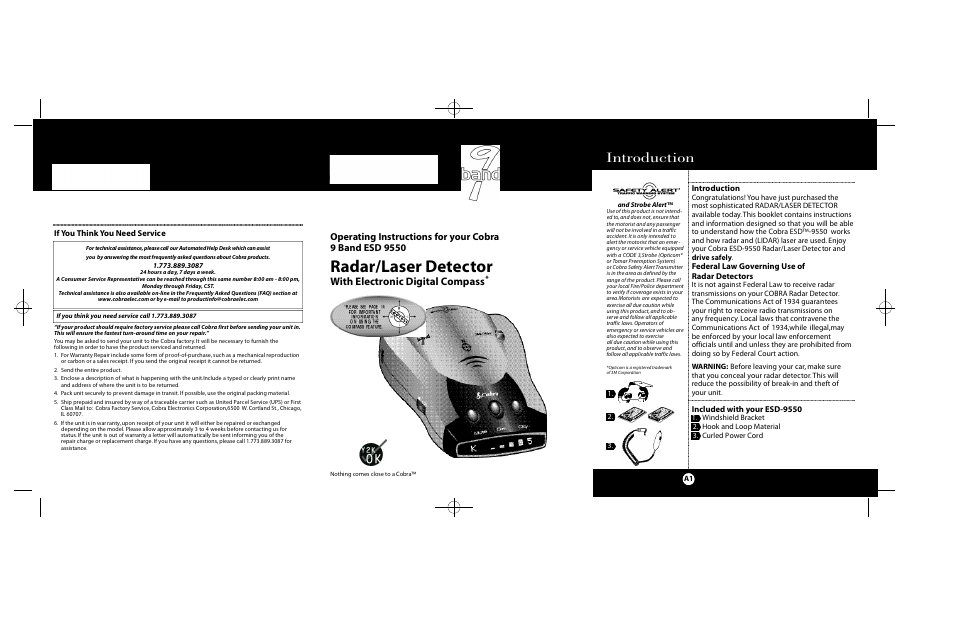 M i c ro ta l k, Radar/laser detector, Introduction | With electronic digital compass | Cobra Electronics Radar Detector User Manual | Page 16 / 17