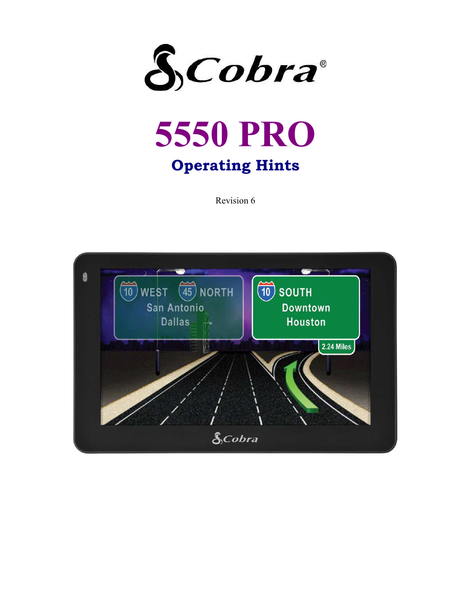 Cobra Electronics PRO 5550 User Manual | 58 pages