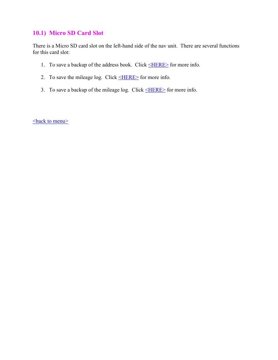 Micro sd card slot | Cobra Electronics PRO 5550 User Manual | Page 58 / 58