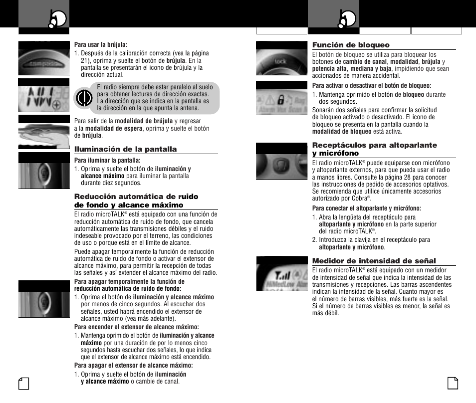 Uso del radio | Cobra Electronics microTALK PR4000WX User Manual | Page 29 / 32