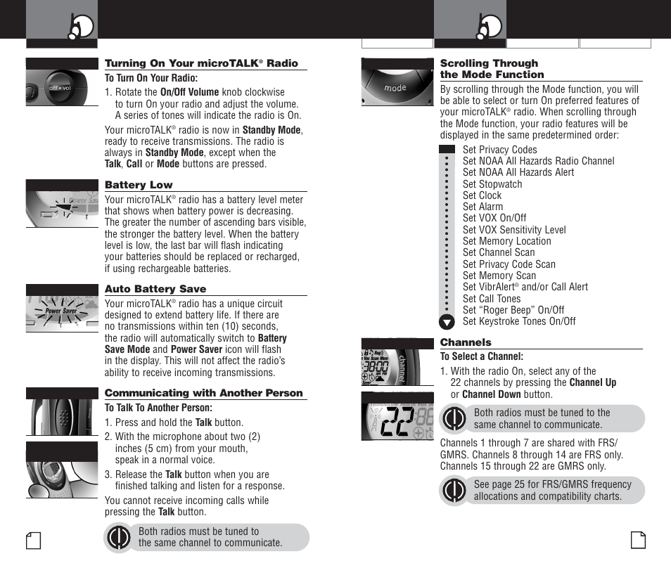 Using your radio | Cobra Electronics microTALK PR4000WX User Manual | Page 5 / 32