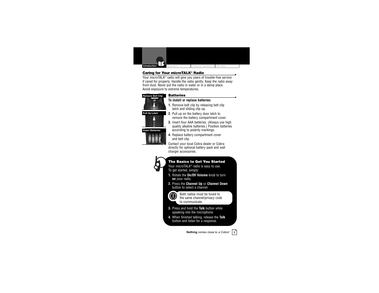 Cobra Electronics Cobra microTALK PR 3500 PR 3500-2 DX VP User Manual | Page 3 / 15