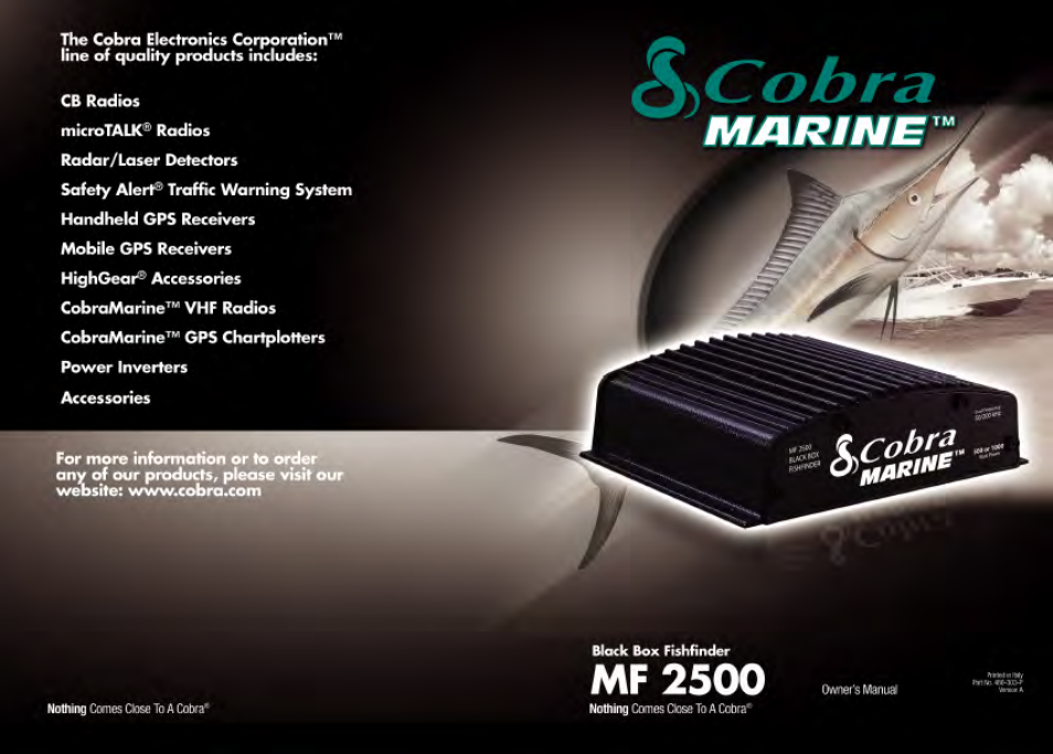 Cobra Electronics MF 2500 User Manual | 23 pages