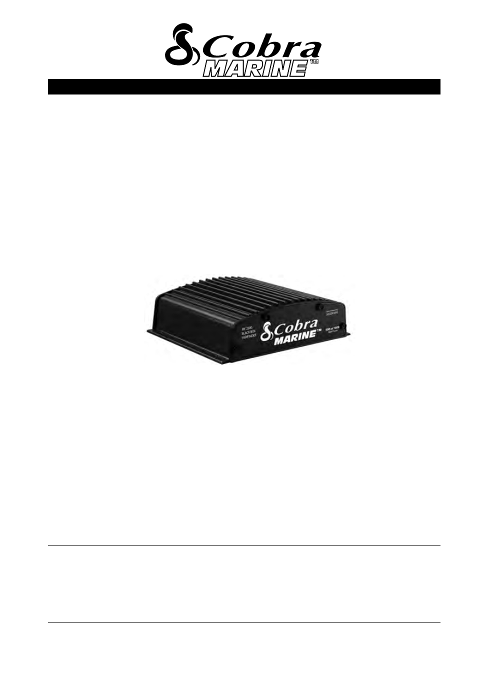 Owner’s manual, Mf 2500 fish finder | Cobra Electronics MF 2500 User Manual | Page 2 / 23