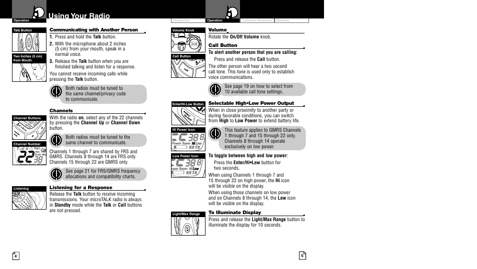 Using your radio | Cobra Electronics pr4500wx User Manual | Page 5 / 15