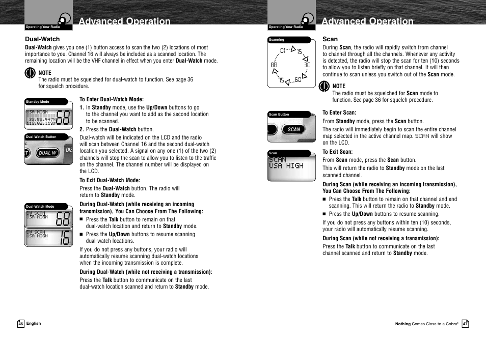 Advanced operation | Cobra Electronics MRF45 User Manual | Page 26 / 38