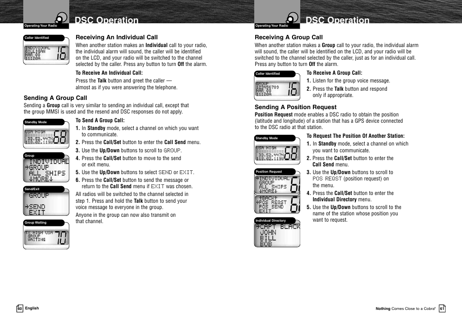 Dsc operation | Cobra Electronics MRF45 User Manual | Page 33 / 38