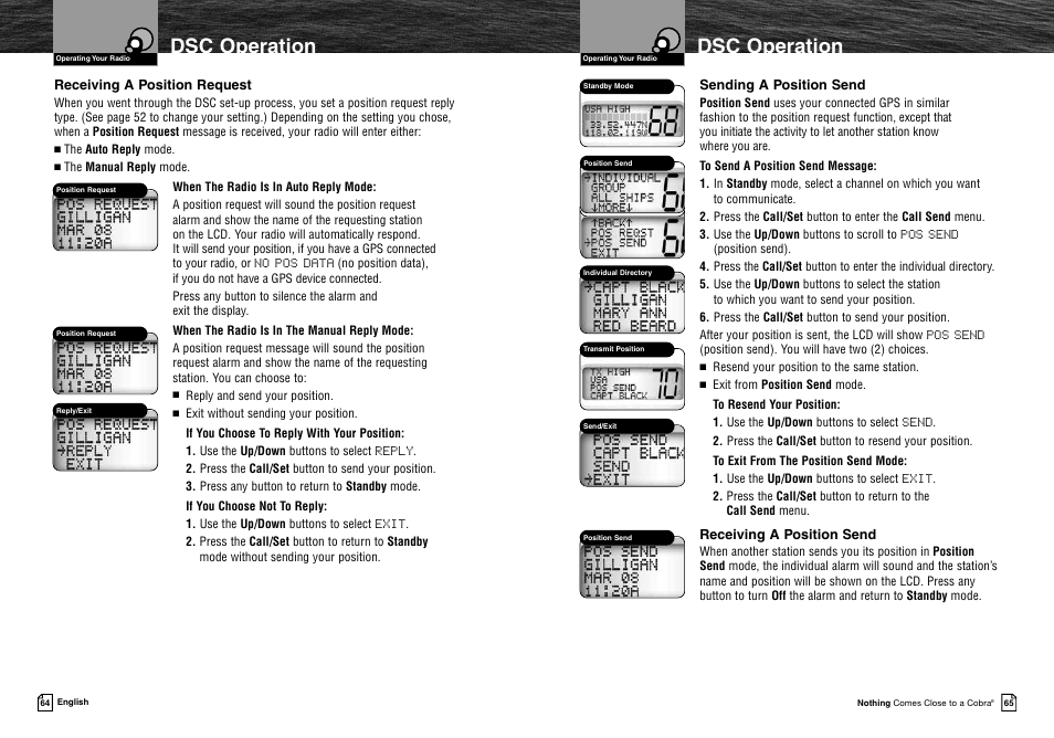 Dsc operation | Cobra Electronics MRF45 User Manual | Page 35 / 38